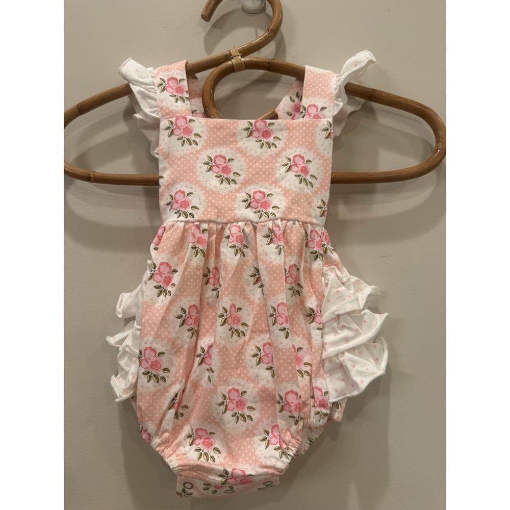 NWT Swoon Baby Girls Floral Ruffle Bubble Romper Size 3 Months